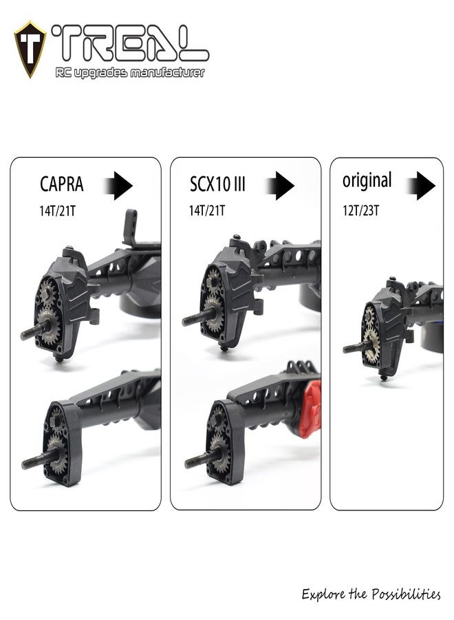 TREAL SCX10 III/Capra Overdrive Portal Gears Harden Steel Gears Compatible with Axial 1/10 SCX10 3 Capra (14T/21T),Overdrive 27% - Image 4